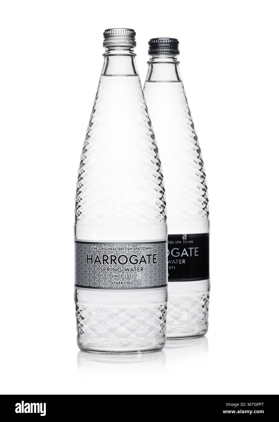 LONDON, UK MARCH 10, 2018 Bottle of Harrogate sparkling and still