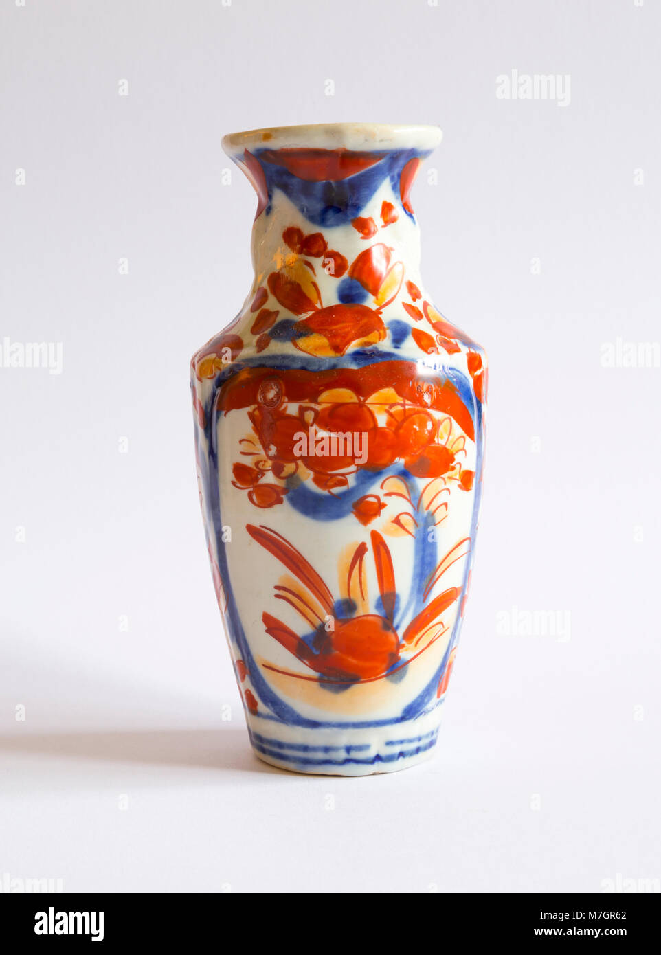 vintage porcelain vase isolated on white background Stock Photo