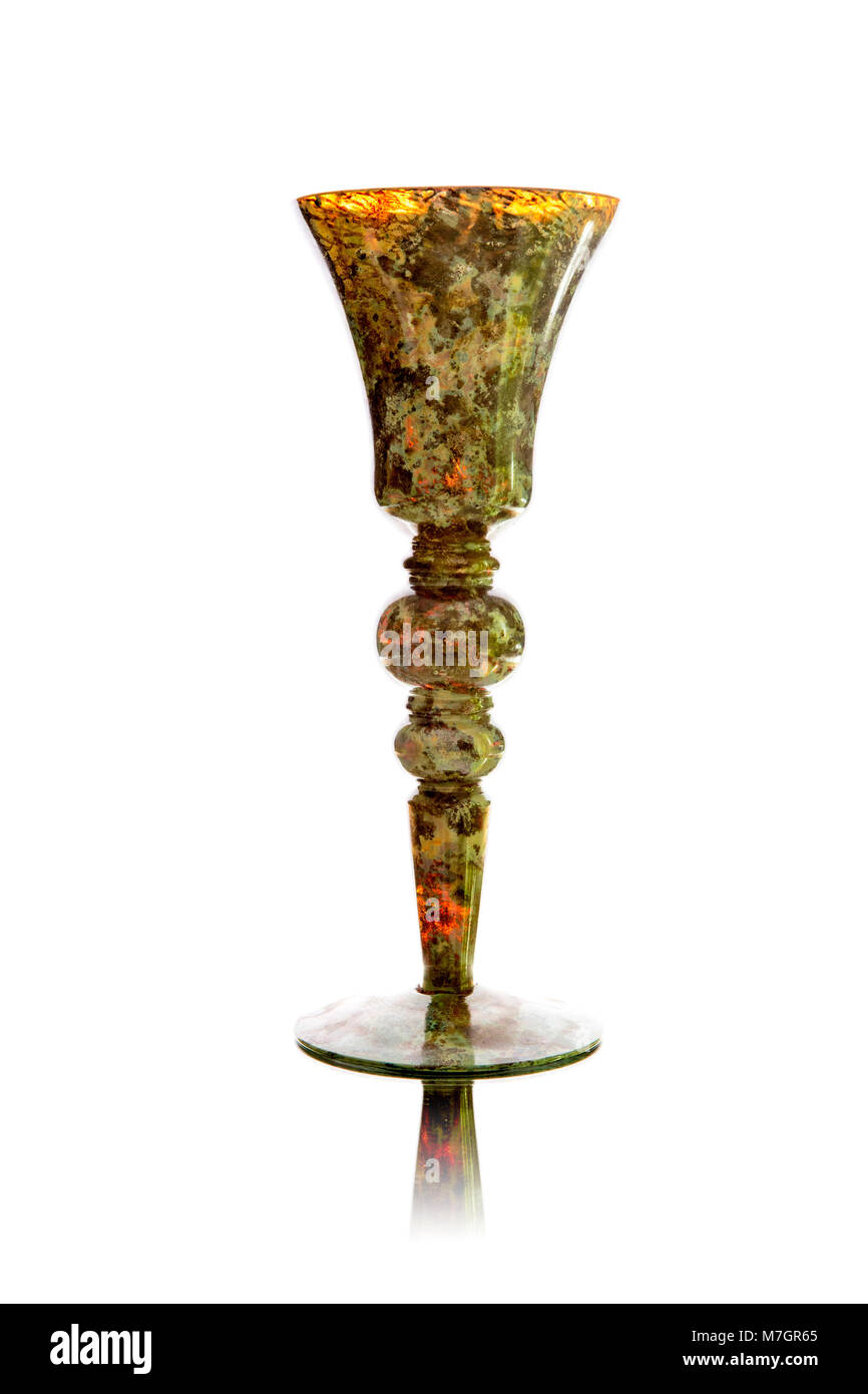 Vintage wineglass isolated on white background Stock Photo
