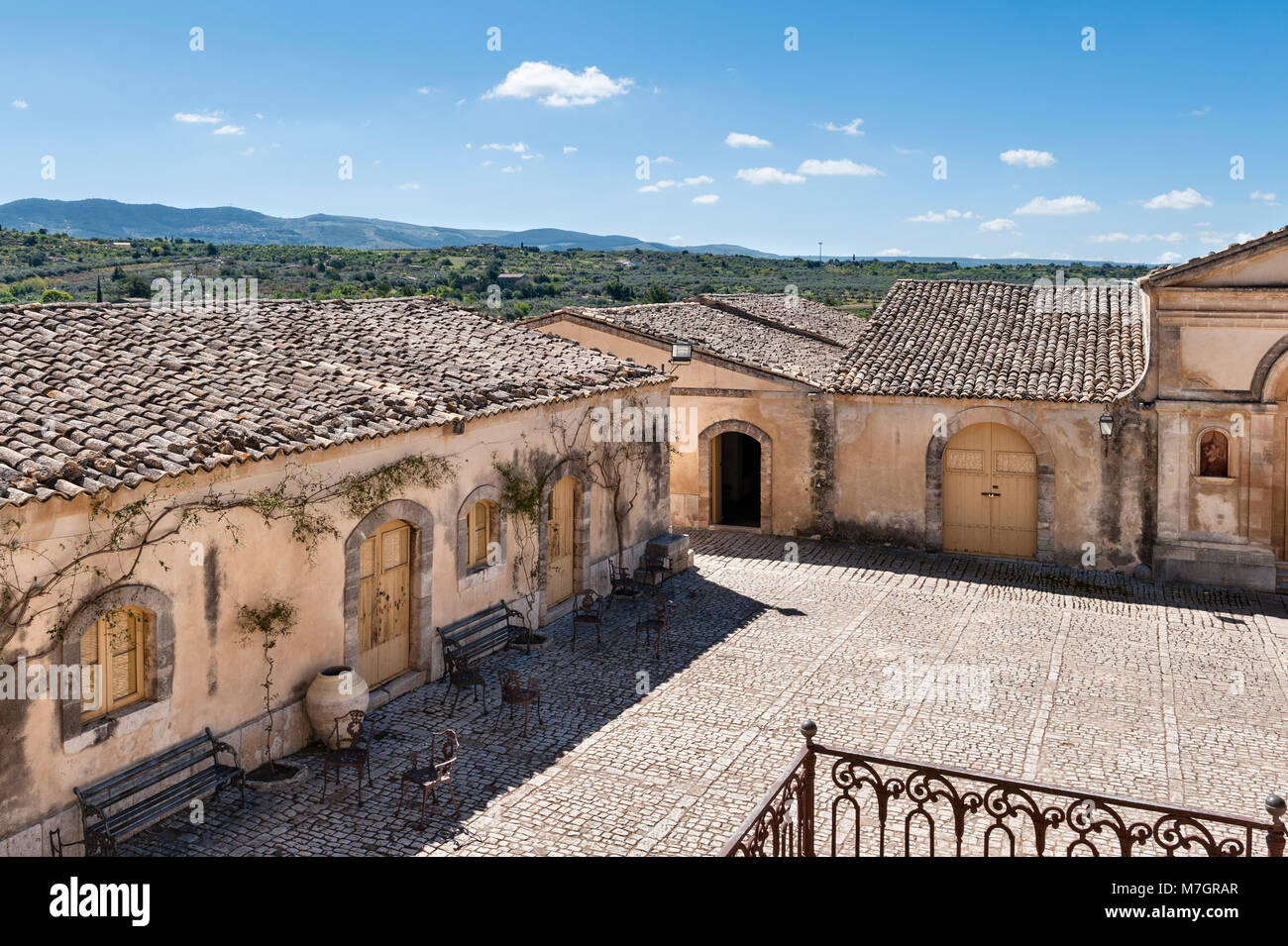 Chiaramonte Gulfi, Sicily, Italy. Villa Fegotto (used as a location for the Inspector Montalbano TV series) Stock Photo