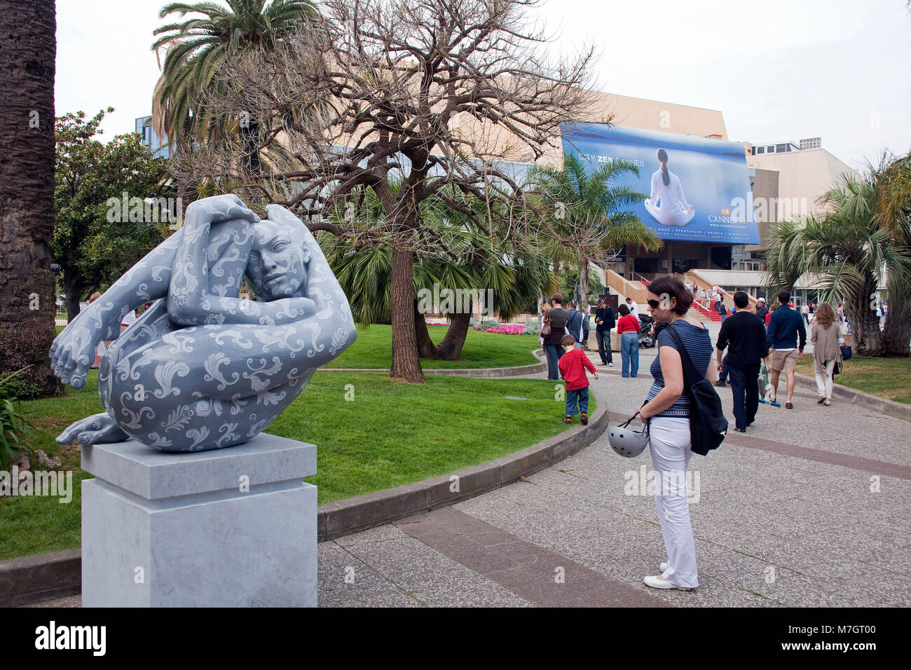 Rabarama sculpture of Paola Epifani at Palais des Festivals et des Congrès de Cannes, Boulevard La Croisette, Cannes, french riviera, France, Europe Stock Photo