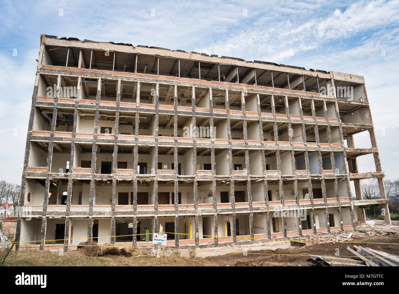 Old hospital building being demolished Stock Photo - Alamy