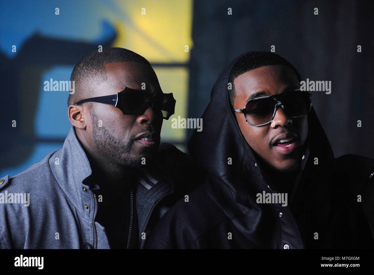 L R 50 Cent And Jeremih On Set At The Jeremih Featuring 50 Cent Stock Photo Alamy