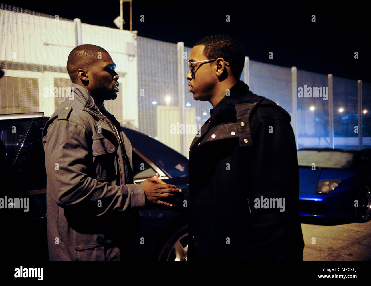 L R 50 Cent And Jeremih On Set At The Jeremih Featuring 50 Cent Stock Photo Alamy