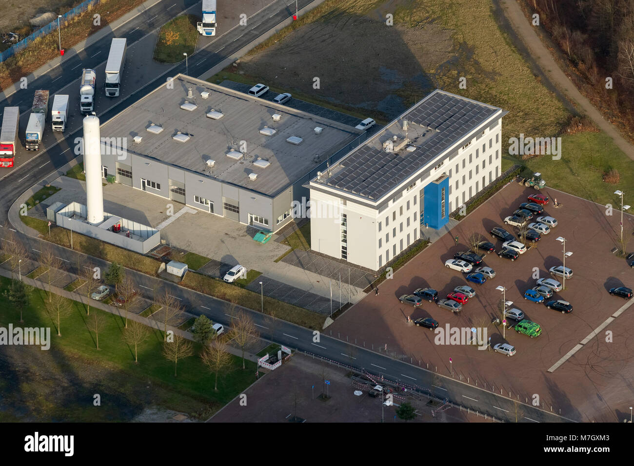 Luftbild, h2herten, hydrogen competence center, wind electricity electrolysis in the hydrogen user center,, Herten, Ruhr area, North Rhine-Westphalia, Stock Photo