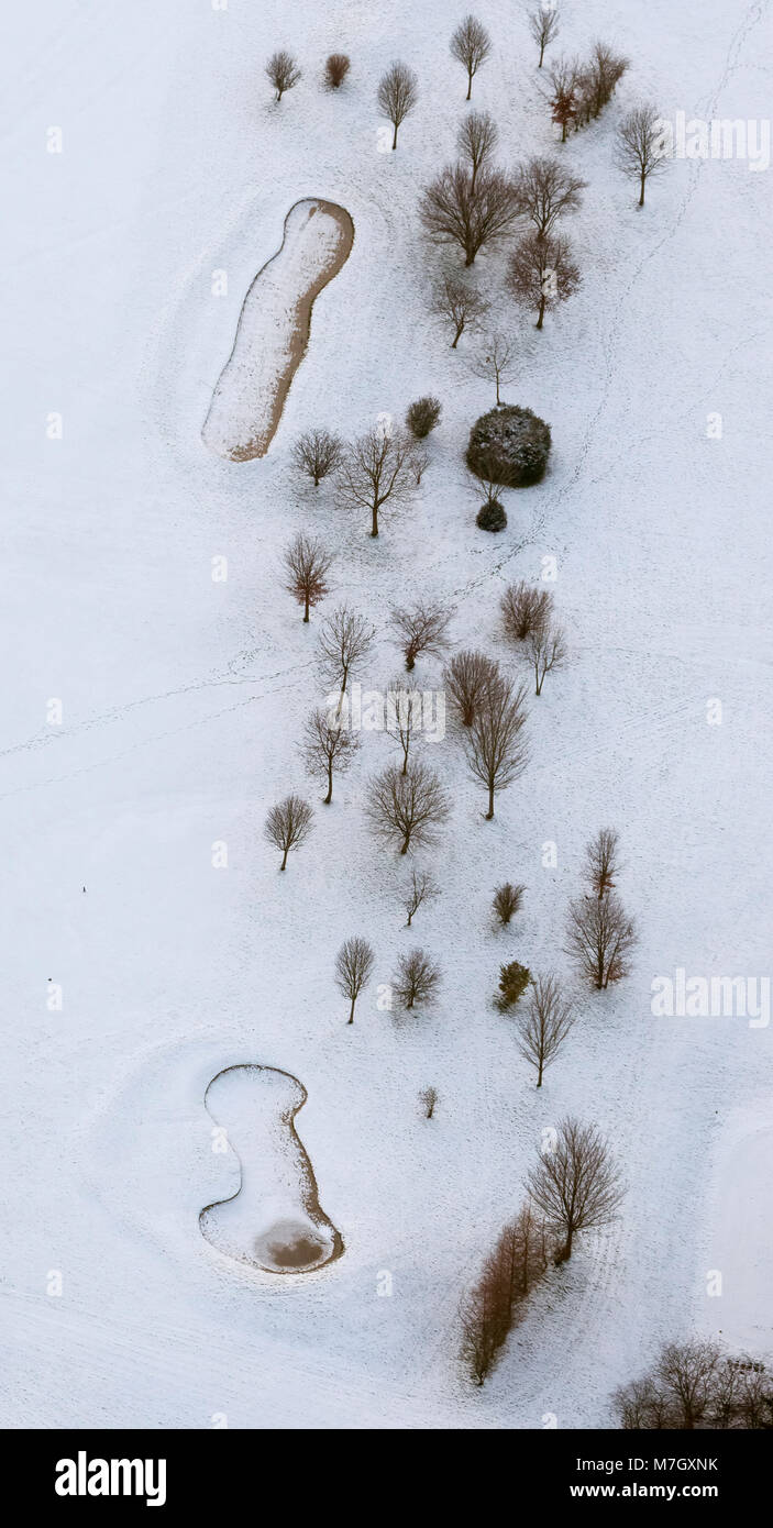 Aerial View, Golf, Bunker in the Snow, Sand Cooling in the Snow, Golf ...