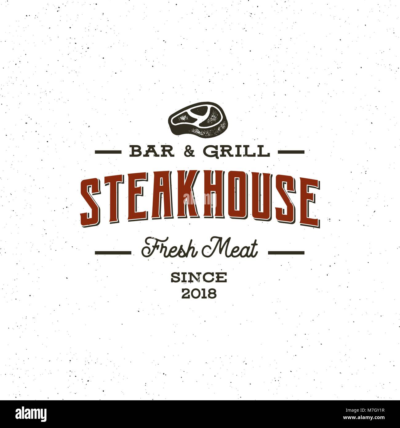 vintage steak house logo. retro styled grill restaurant emblem, badge