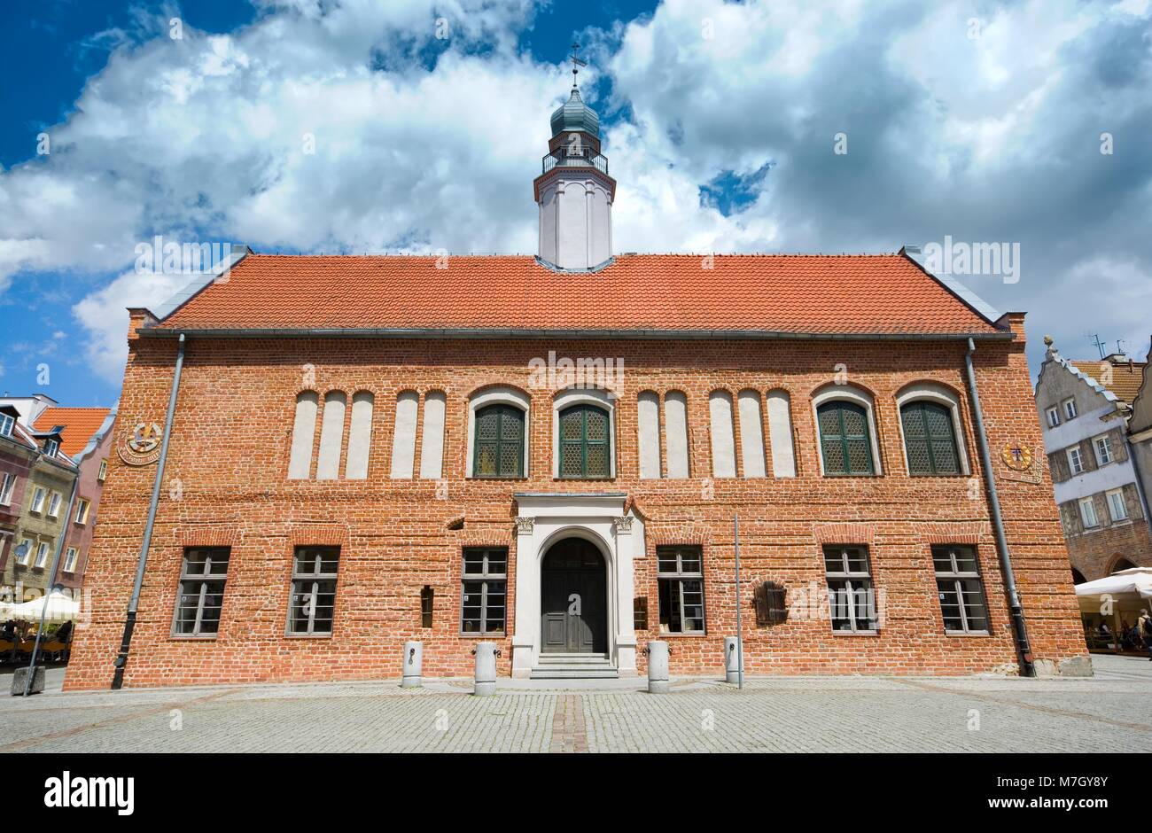 Gothic Town Hall in the Old Town of Olsztyn, Poland Stock Photo