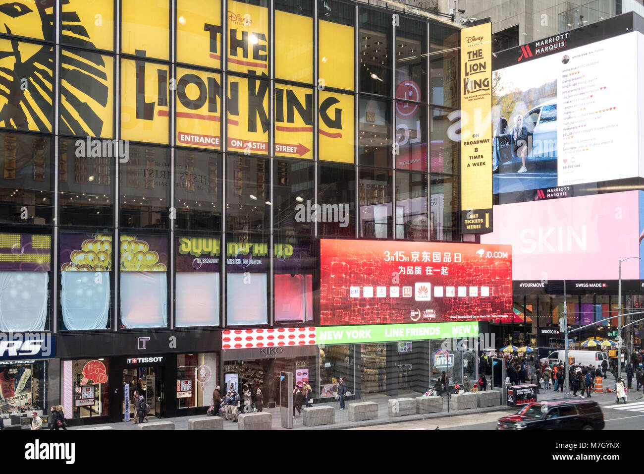 Electronic Billboards Advertise Shops and Events in Times Square, NYC, USA Stock Photo