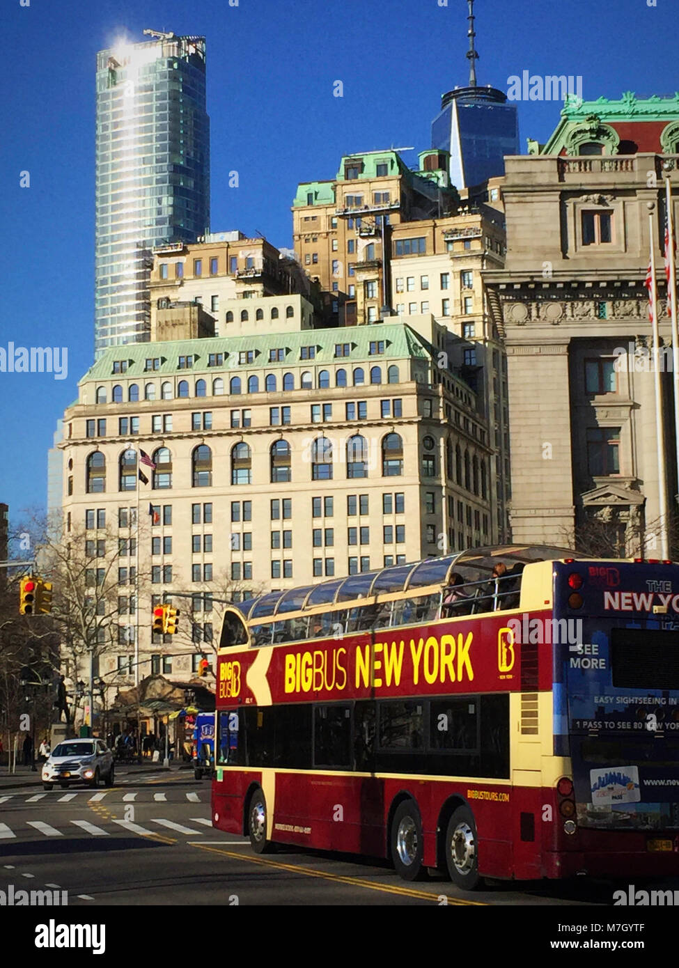 Big Bus Touring In Lower Manhattan, NYC, USA Stock Photo - Alamy