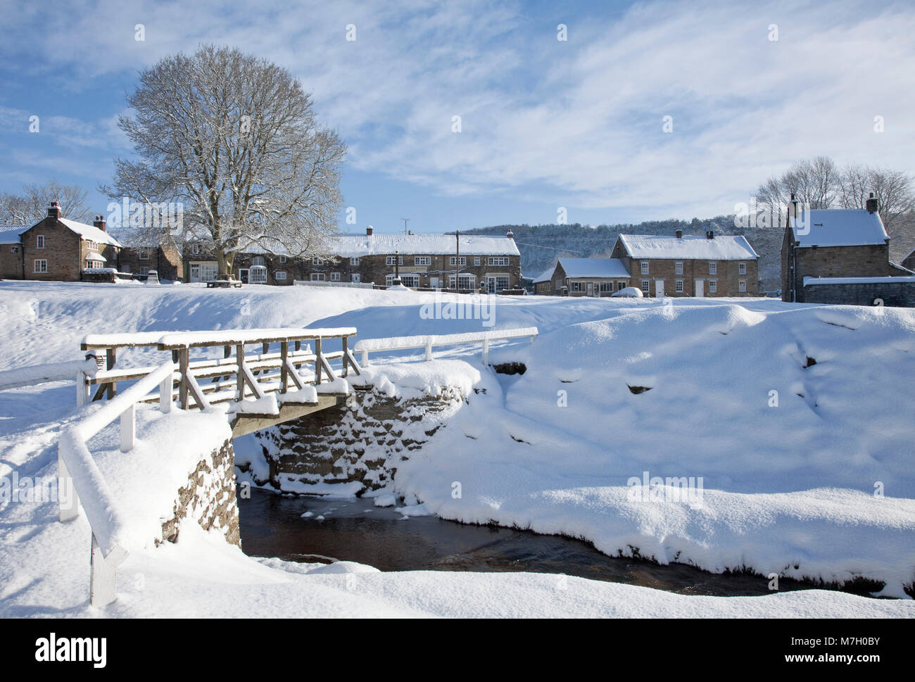 Hutton le Hole in winter North York Moors North Yorkshire Stock Photo