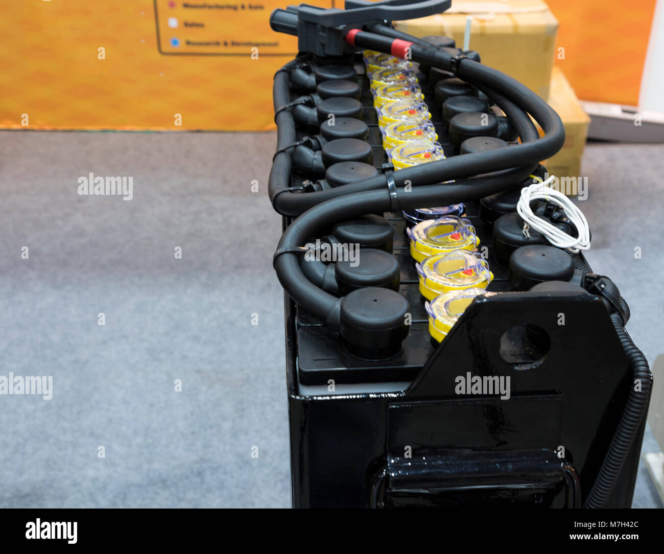 Industrial battery for forklift truck Stock Photo Alamy