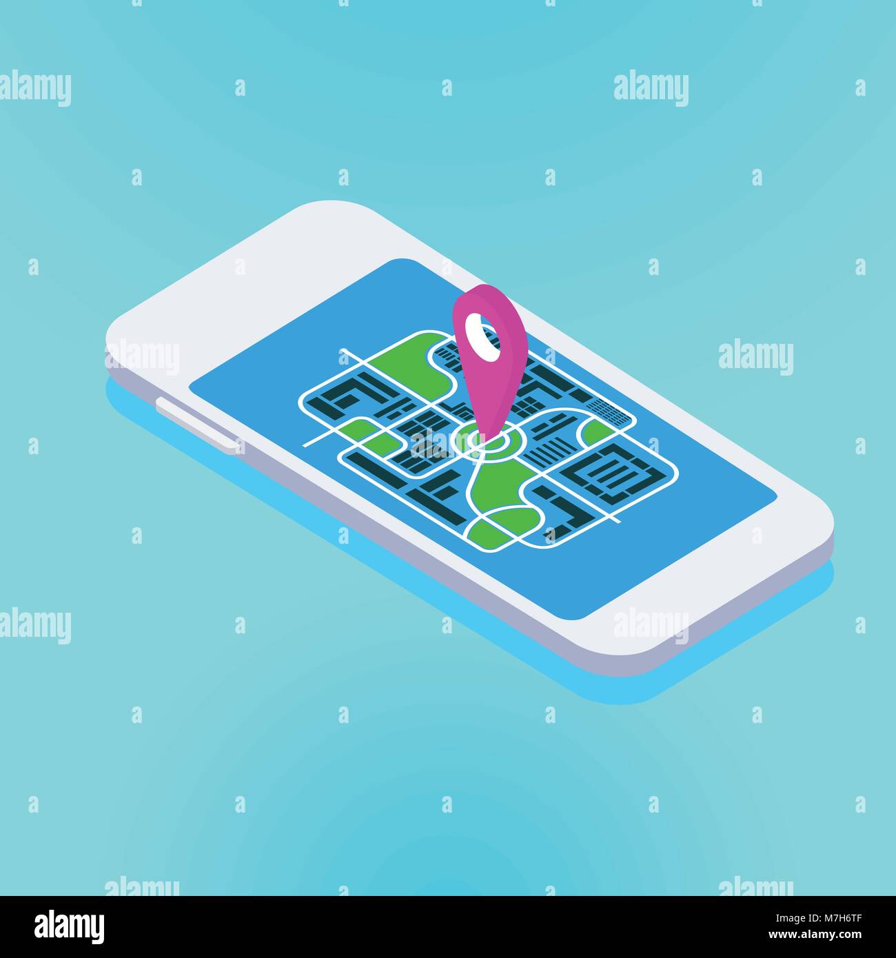 isometric map on smartphone Stock Vector Image & Art - Alamy
