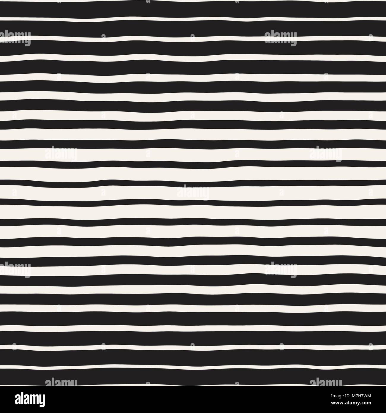 Vector seamless black and white hand drawn diagonal wavy lines pattern ...
