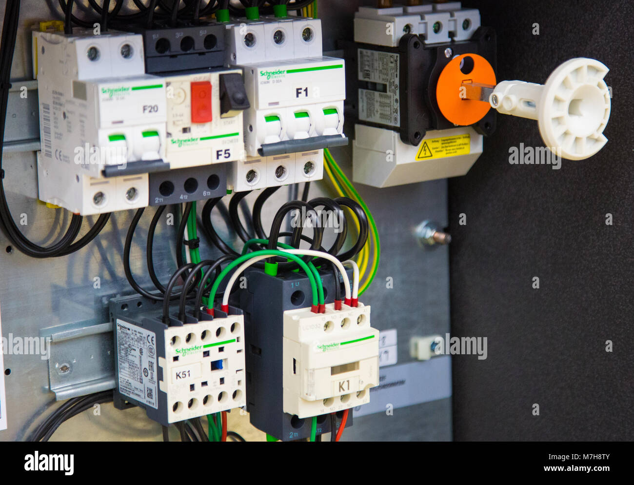 Network power equipment, fuses circuit breakers Stock Photo