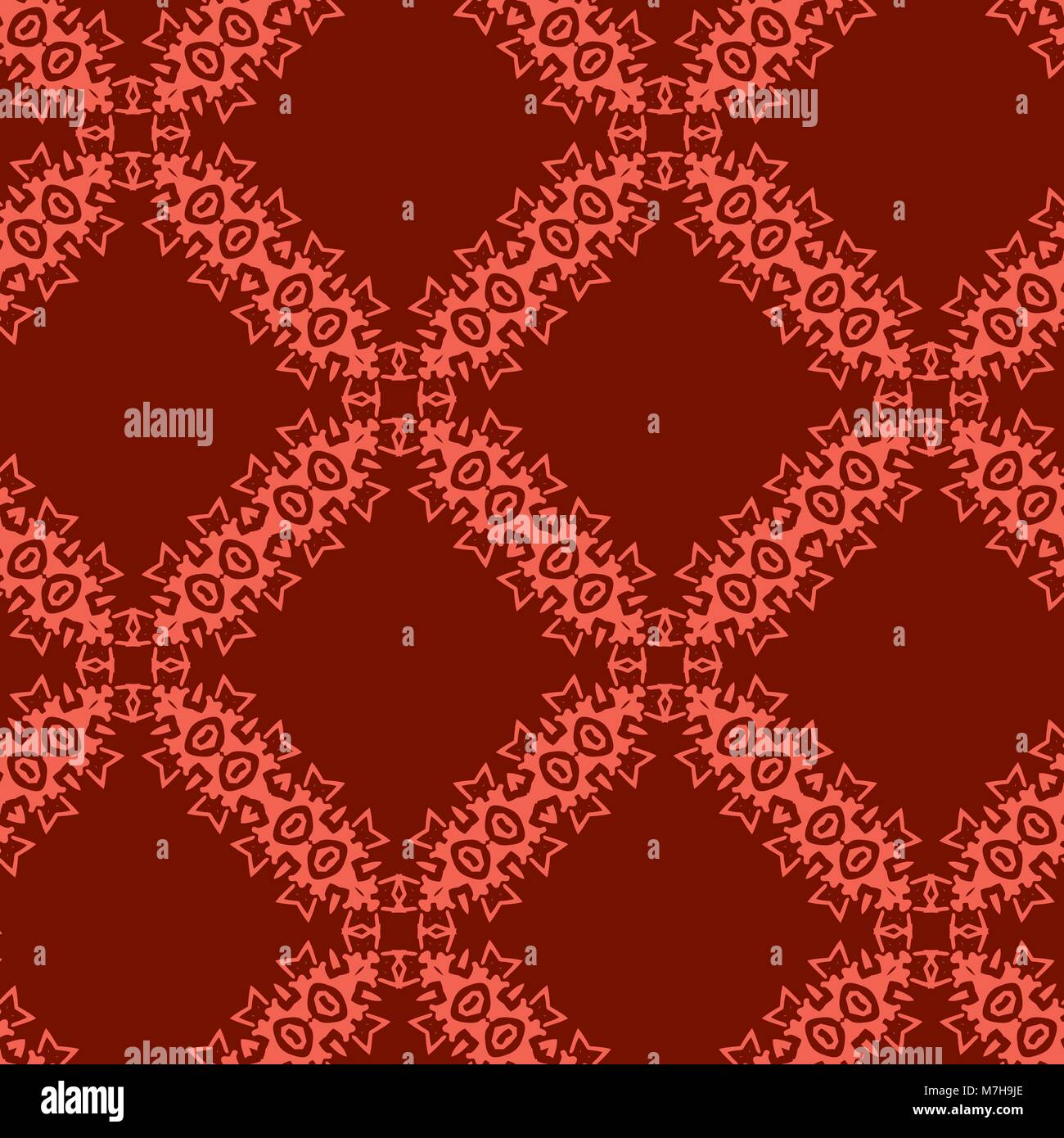 Red Ornamental Seamless Pattern. Endless Texture. Oriental Geometric ...
