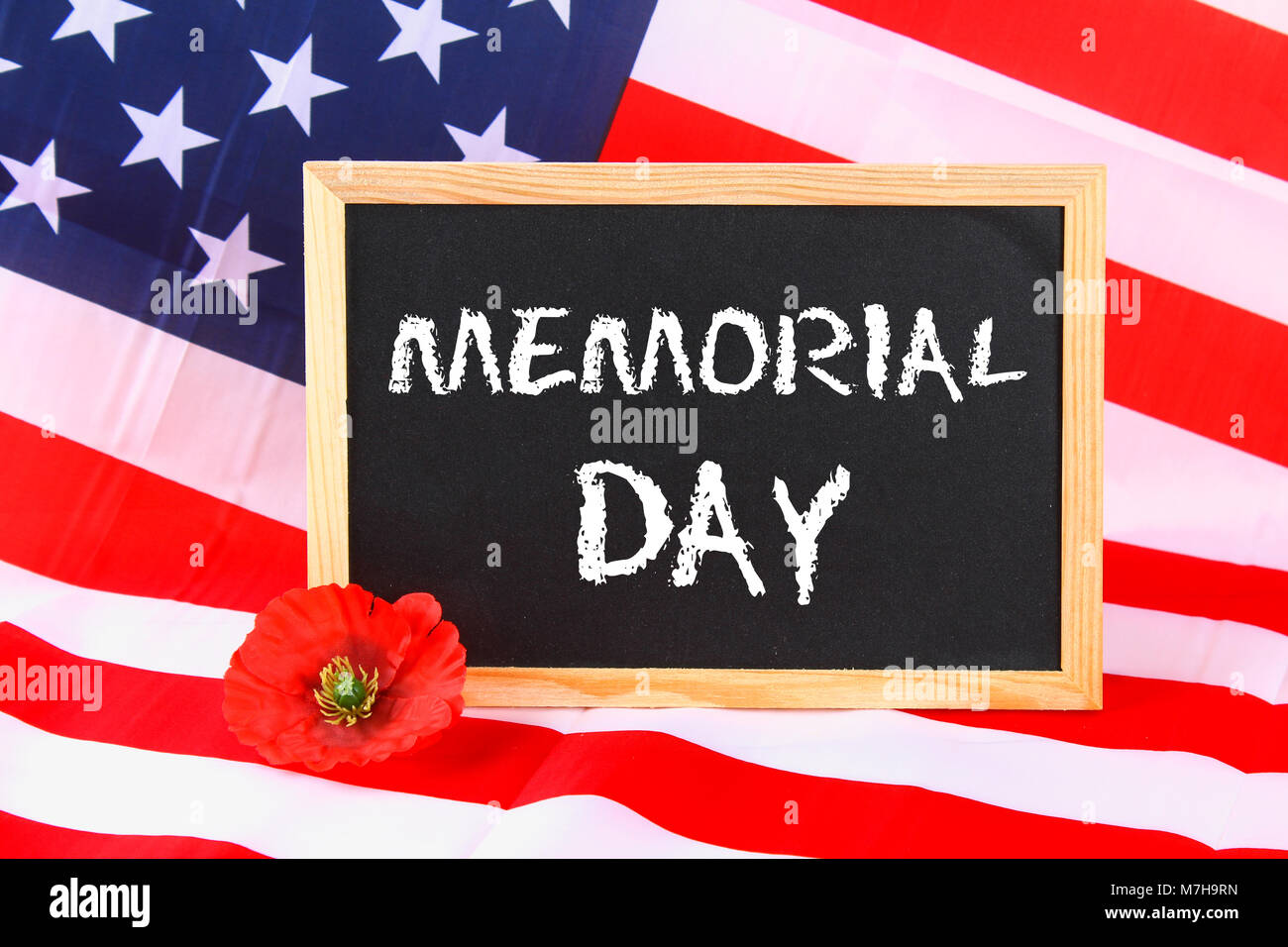 USA Memorial Day concept with calendar and red remembrance poppy on ...