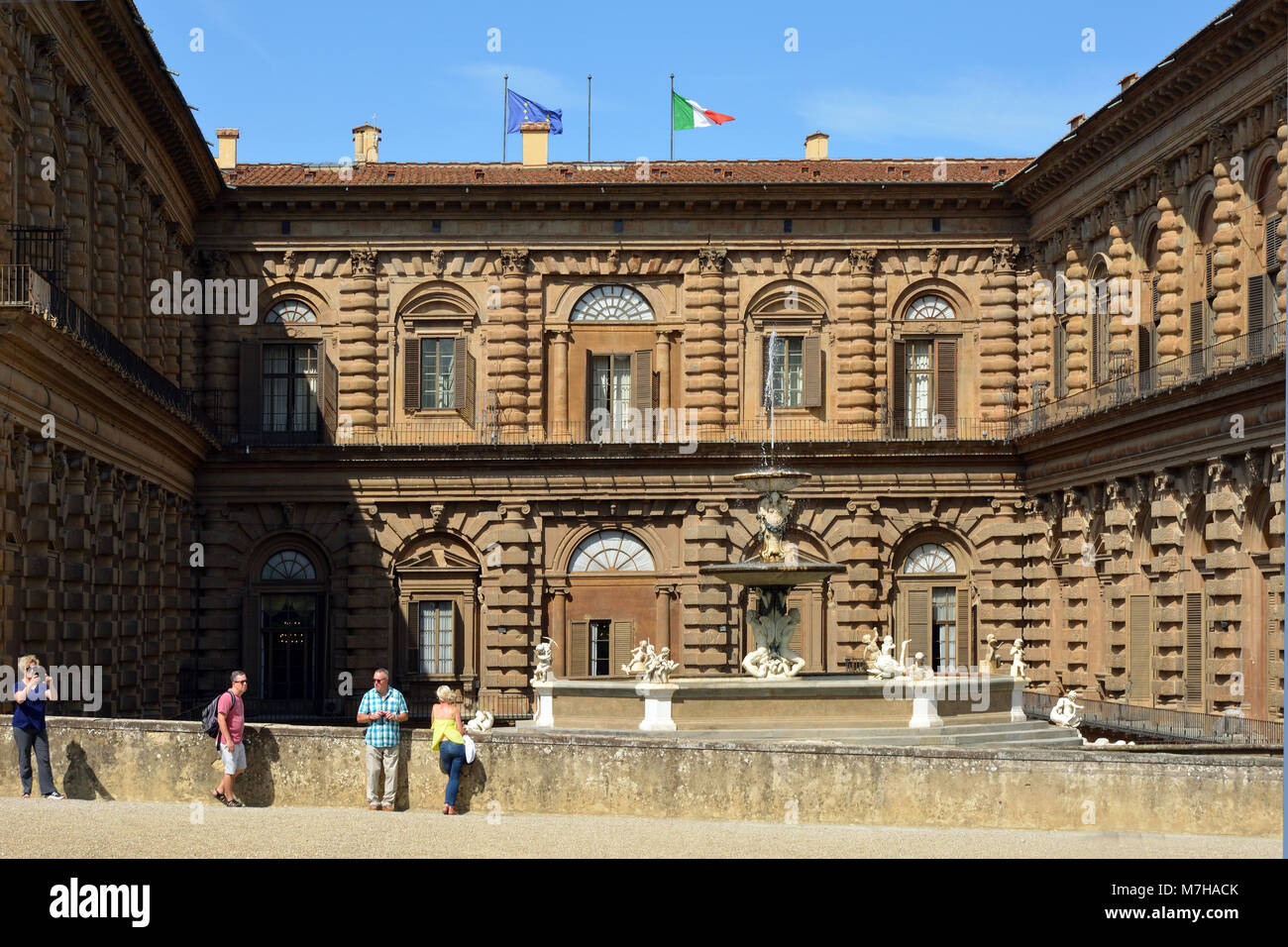 Palazzo Pitti of Florence in a partial view - Italy. Stock Photo