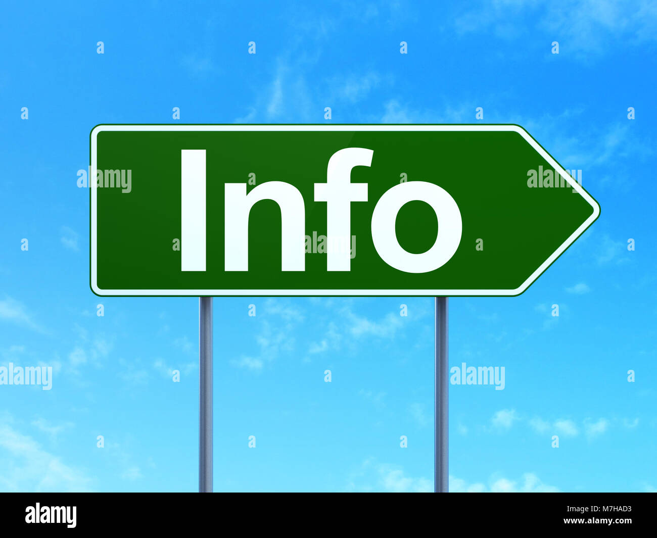 Info Strada Sign Data concept: Info on road sign background Stock Photo - Alamy