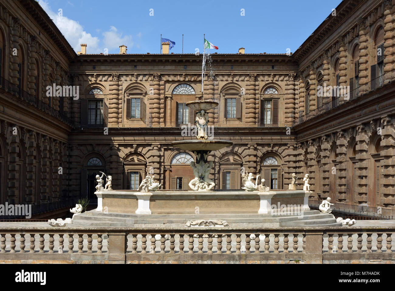 Palazzo Pitti of Florence in a partial view - Italy. Stock Photo