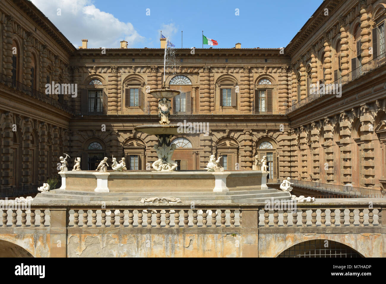 Palazzo Pitti of Florence in a partial view - Italy. Stock Photo