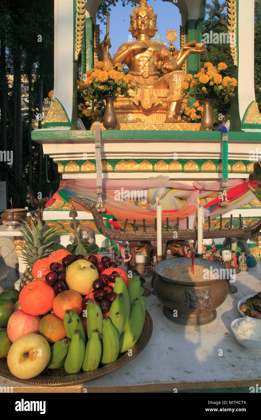 Thailand, Bangkok, sanctuary, food offerings, Stock Photo