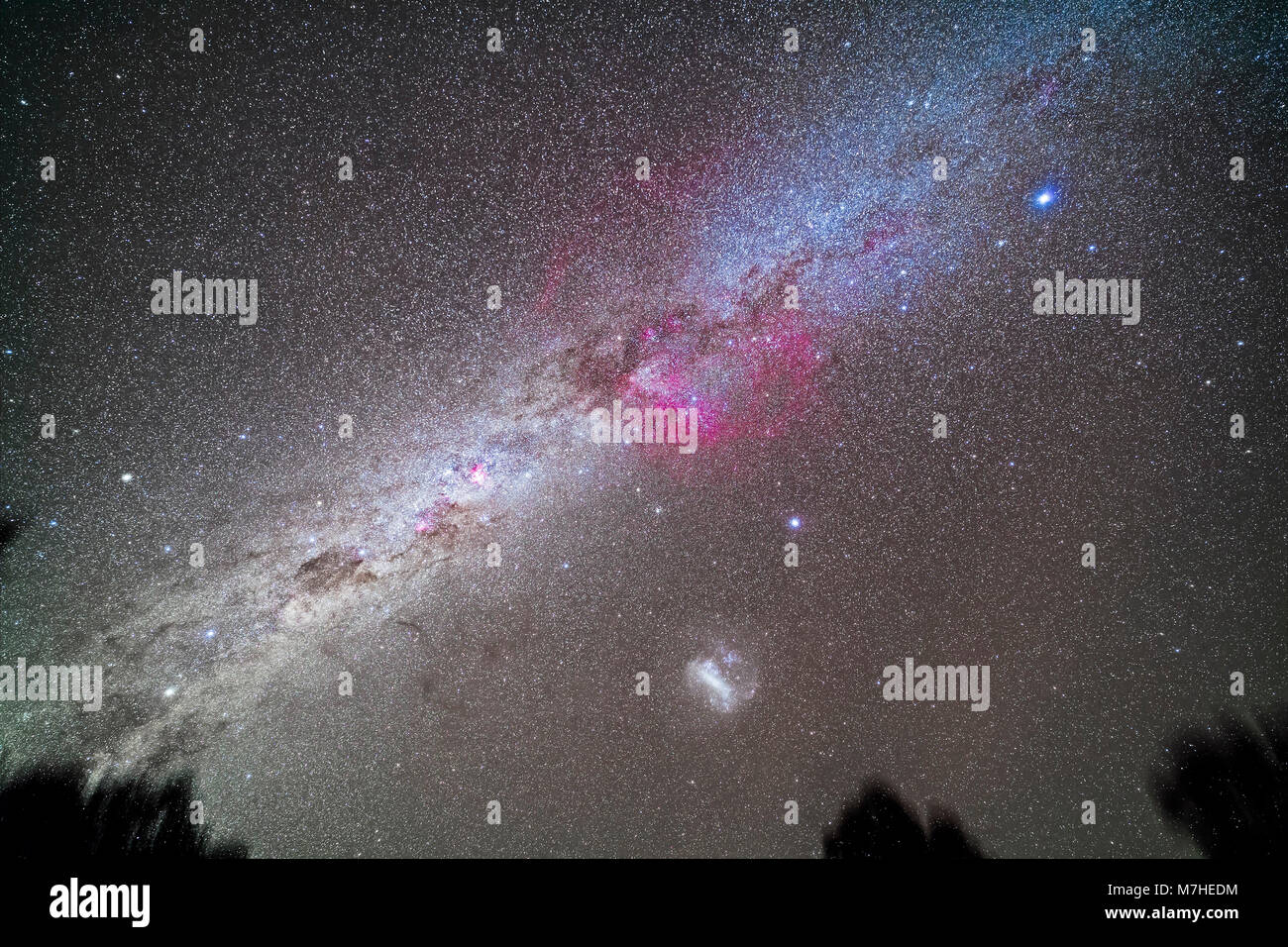 The Milky Way in the southern hemisphere sky. Stock Photo