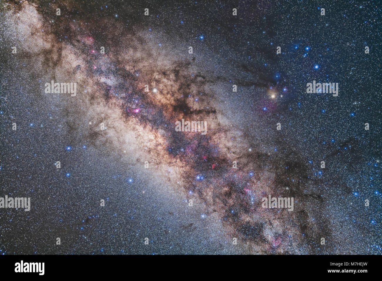 Scorpius, Sagittarius and the galactic center of the Milky Way. Stock Photo