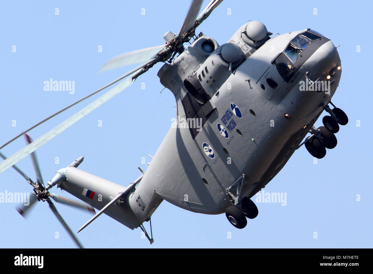 Mil Mi-26T2 heavy transport helicopter of the Russian Air Force. Stock Photo