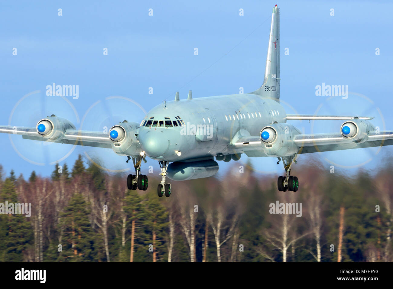 IL-20M reconnaissance aircraft of the Russian Air Force landing Stock Photo  - Alamy