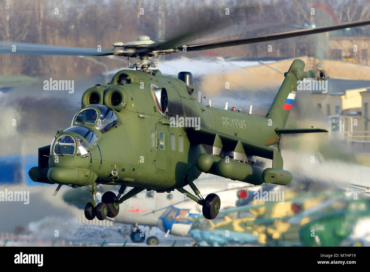 Mil Mi-35MS VIP transport aircraft of the Russian Federal Security Service. Stock Photo