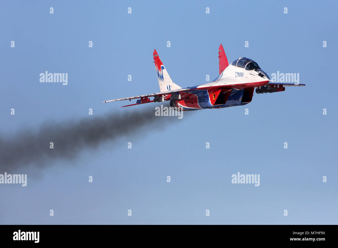MiG-29UB jet fighter of the Russian Swifts aerobatic team Stock Photo ...