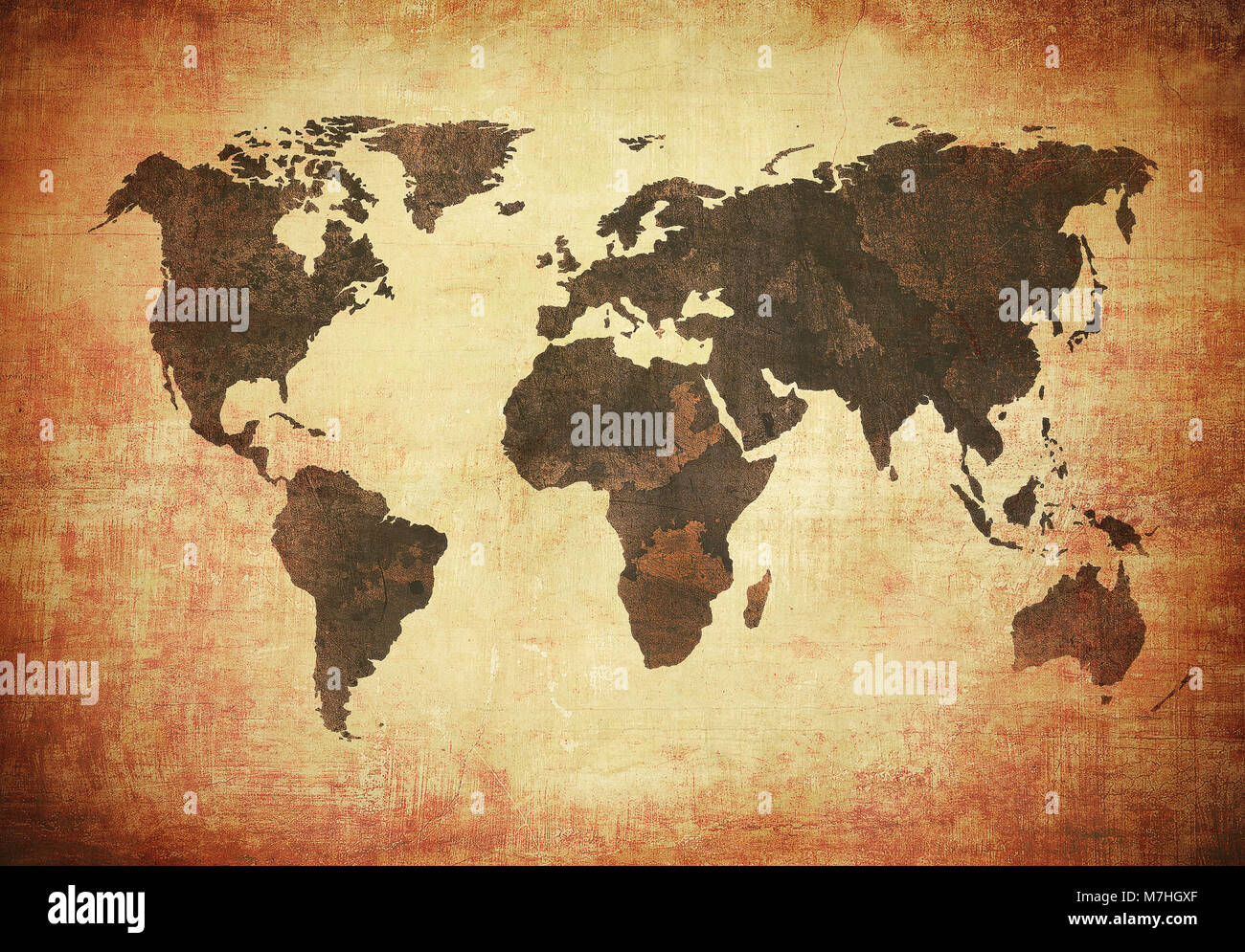 grunge map of the world Stock Photo - Alamy