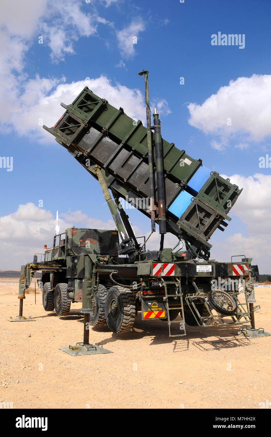 Israeli Defence Forces Patriot PAC-3 air defense system. Stock Photo