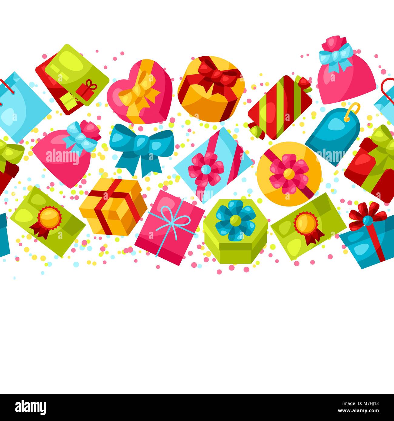 Seamless celebration pattern with colorful gift boxes Stock Vector ...