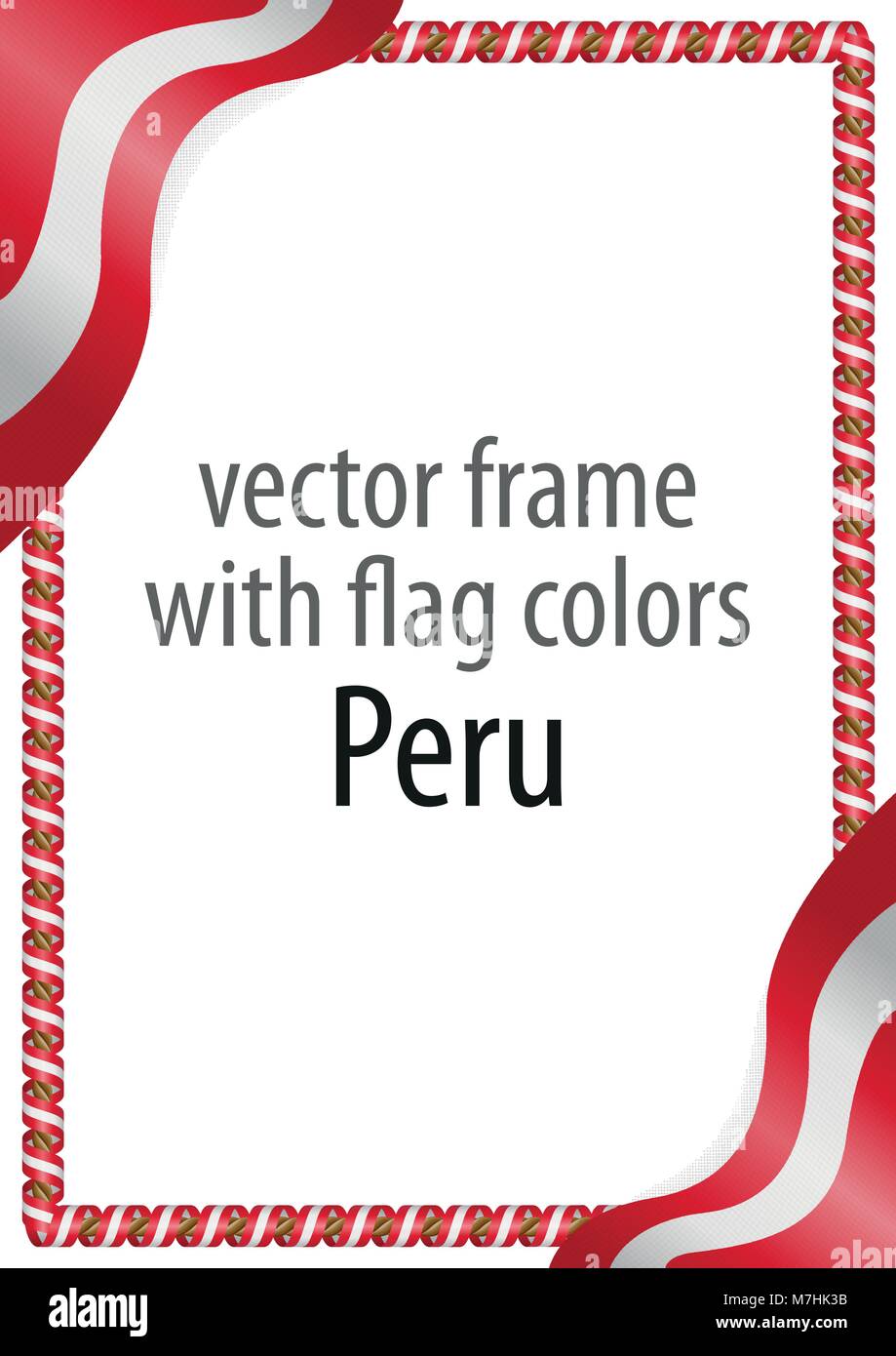 Frame and border of ribbon with the colors of the Peru flag Stock ...