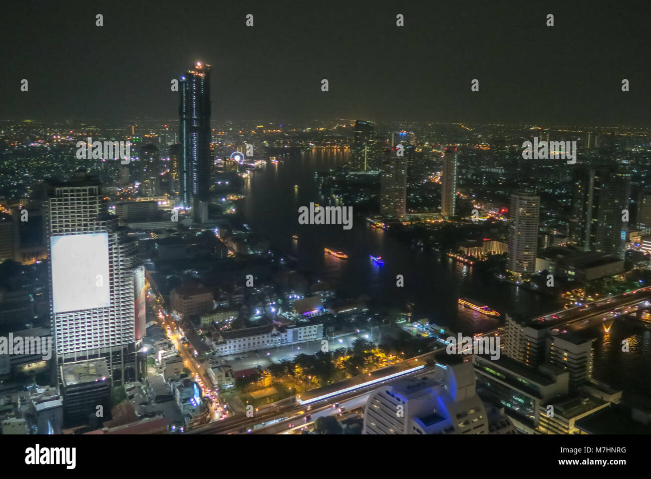 Bangkok Asian Cityscape at Night Stock Photo