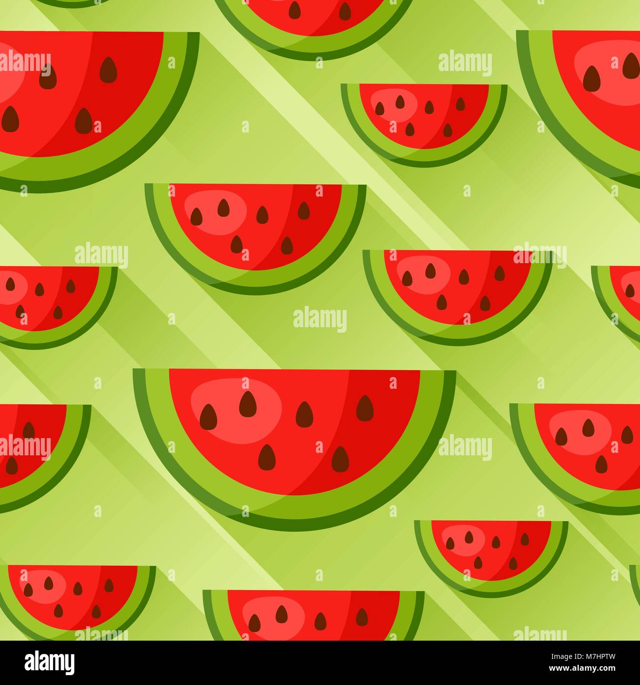 Seamless pattern with watermelon slices in flat style. Background made ...