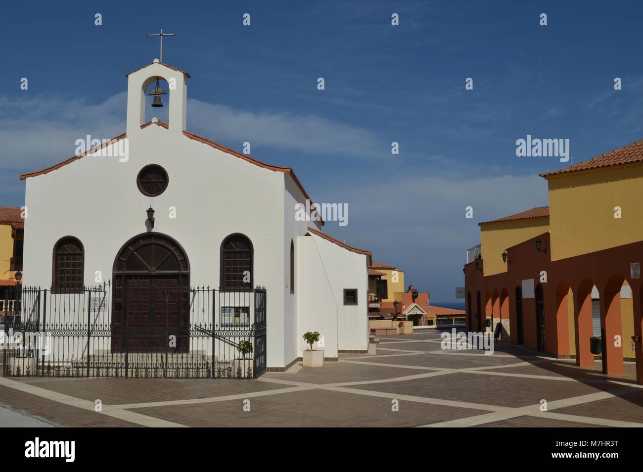 Small white church in Tenerife Stock Photo