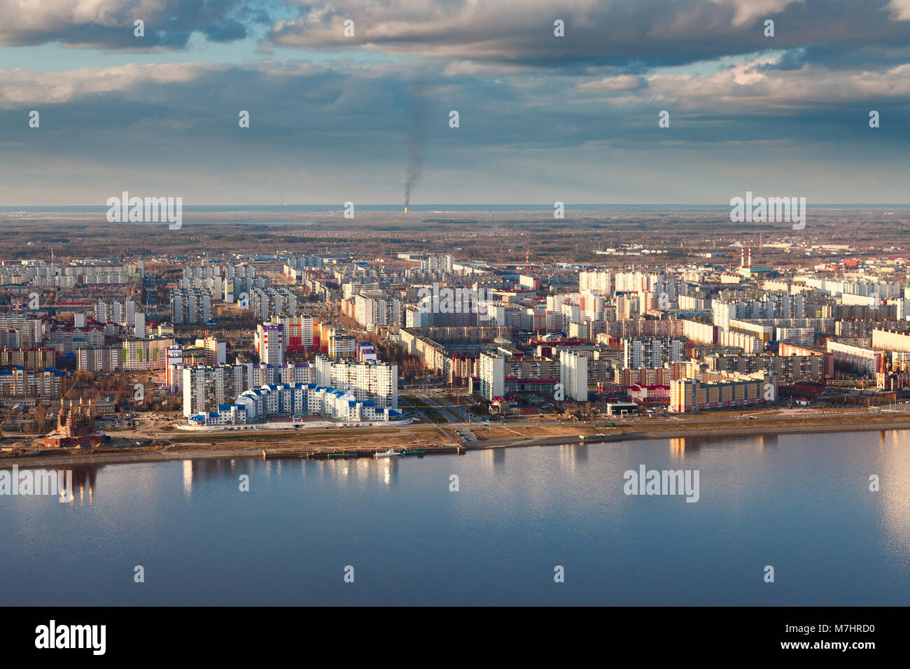 Top view the city of Nizhnevartovsk in spring Stock Photo - Alamy