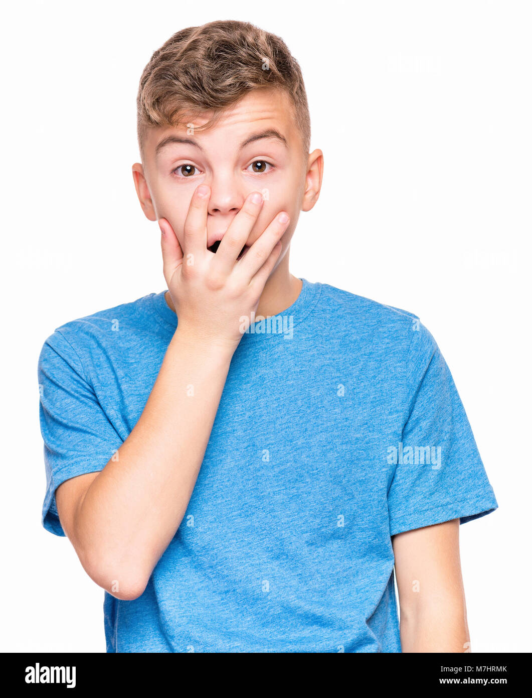 Emotional portrait of teen boy Stock Photo