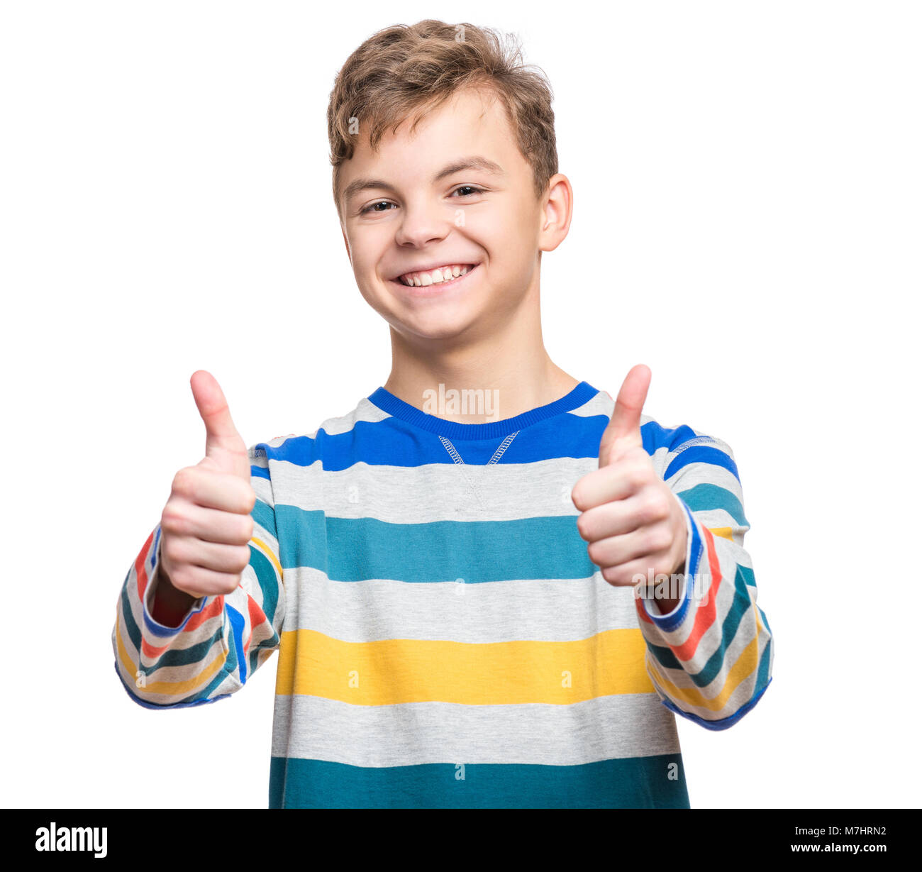 Emotional portrait of teen boy Stock Photo