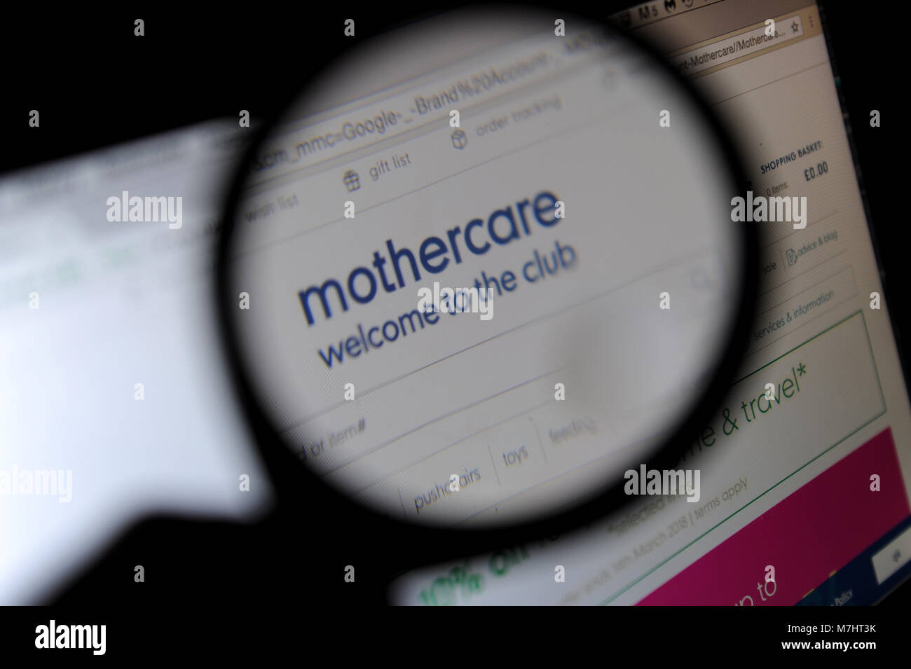 The Mothercare website Stock Photo