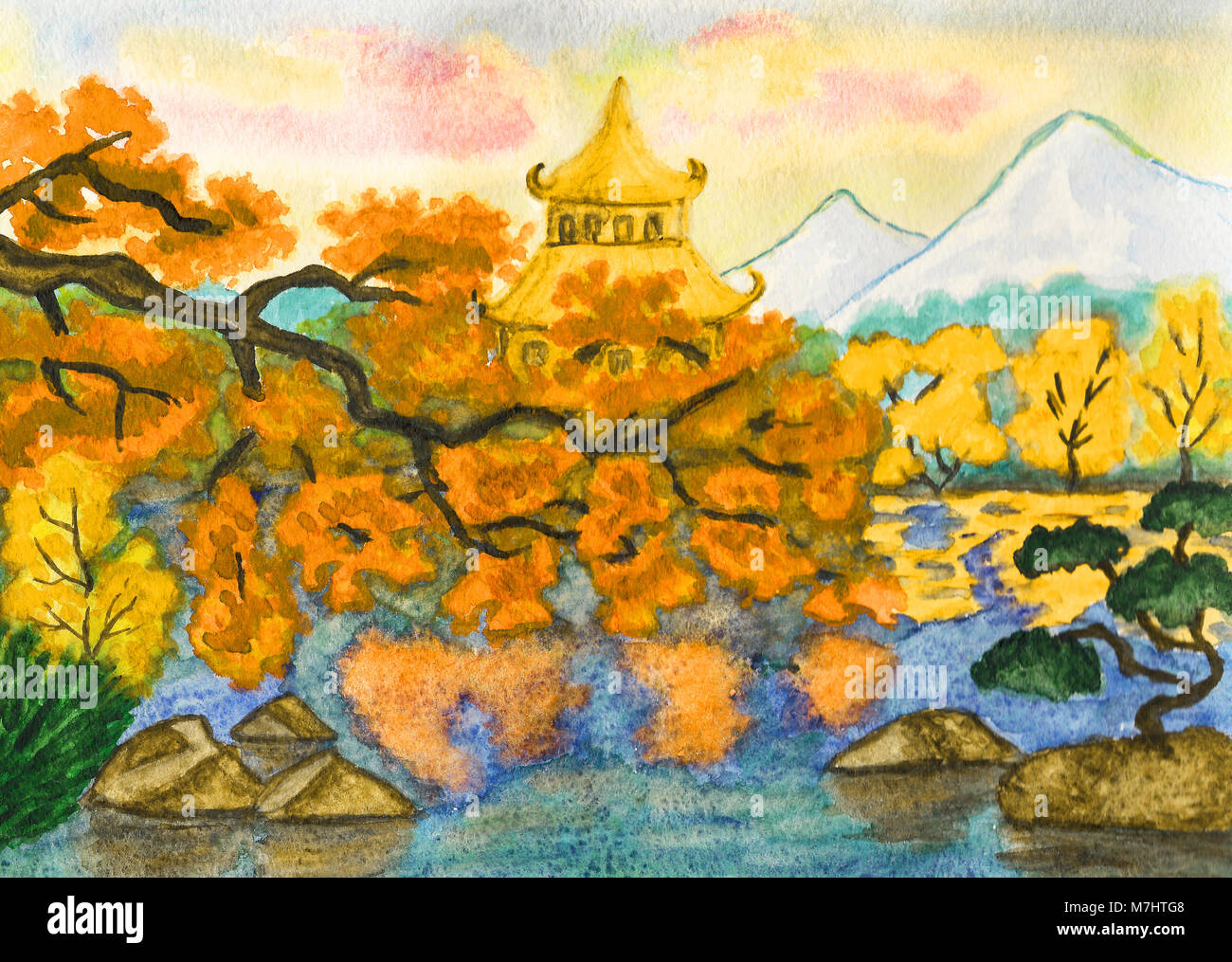 【真作】絵画　雄大な山岳美　伝統日本画　霧に包まれる山　精緻な描写　V144 大観から御舟まで、日本画の挑戦者たちの軌跡。日本美術院創立