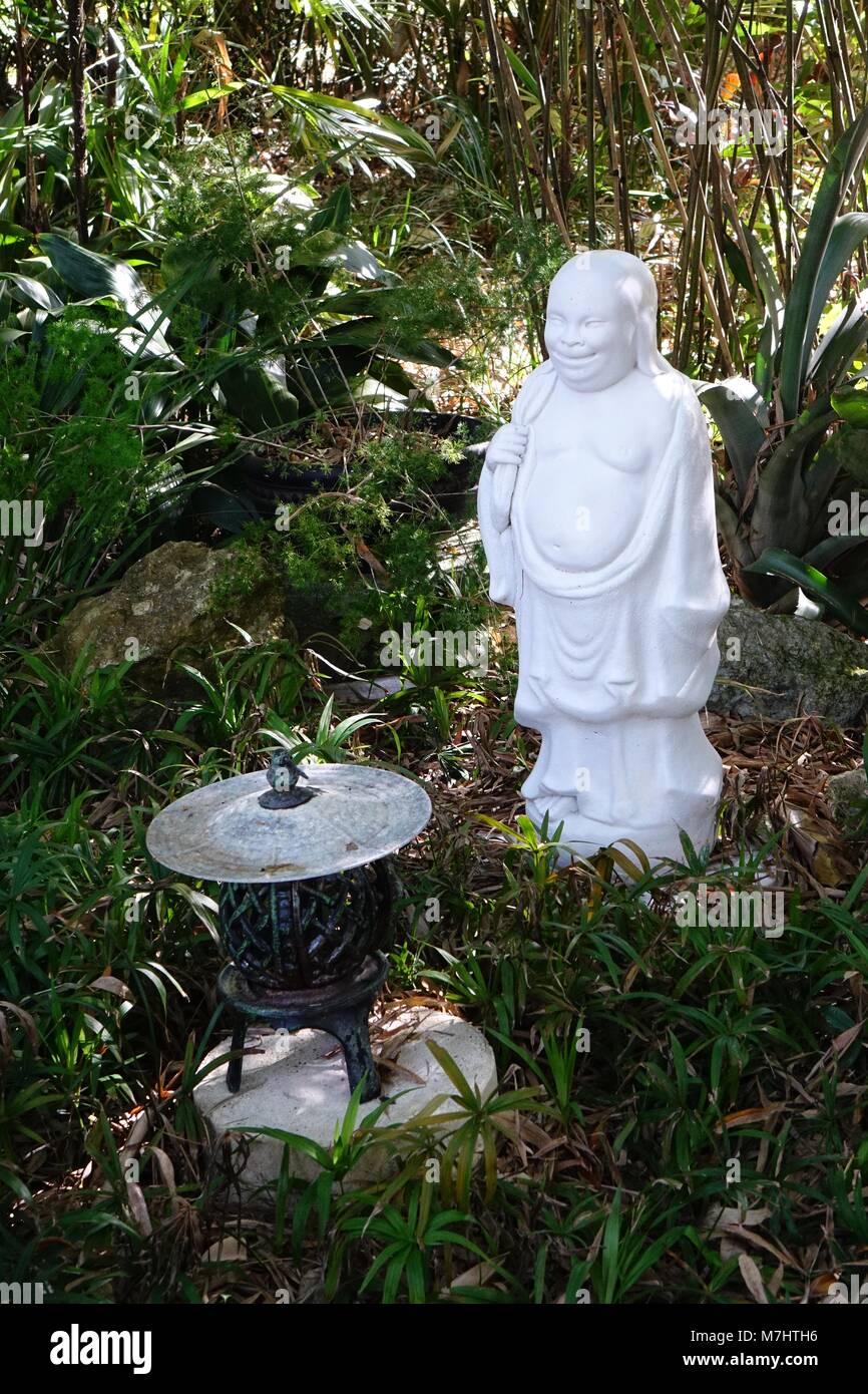 Statue In The Asian Garden Part Of The Nature Coast Botanical