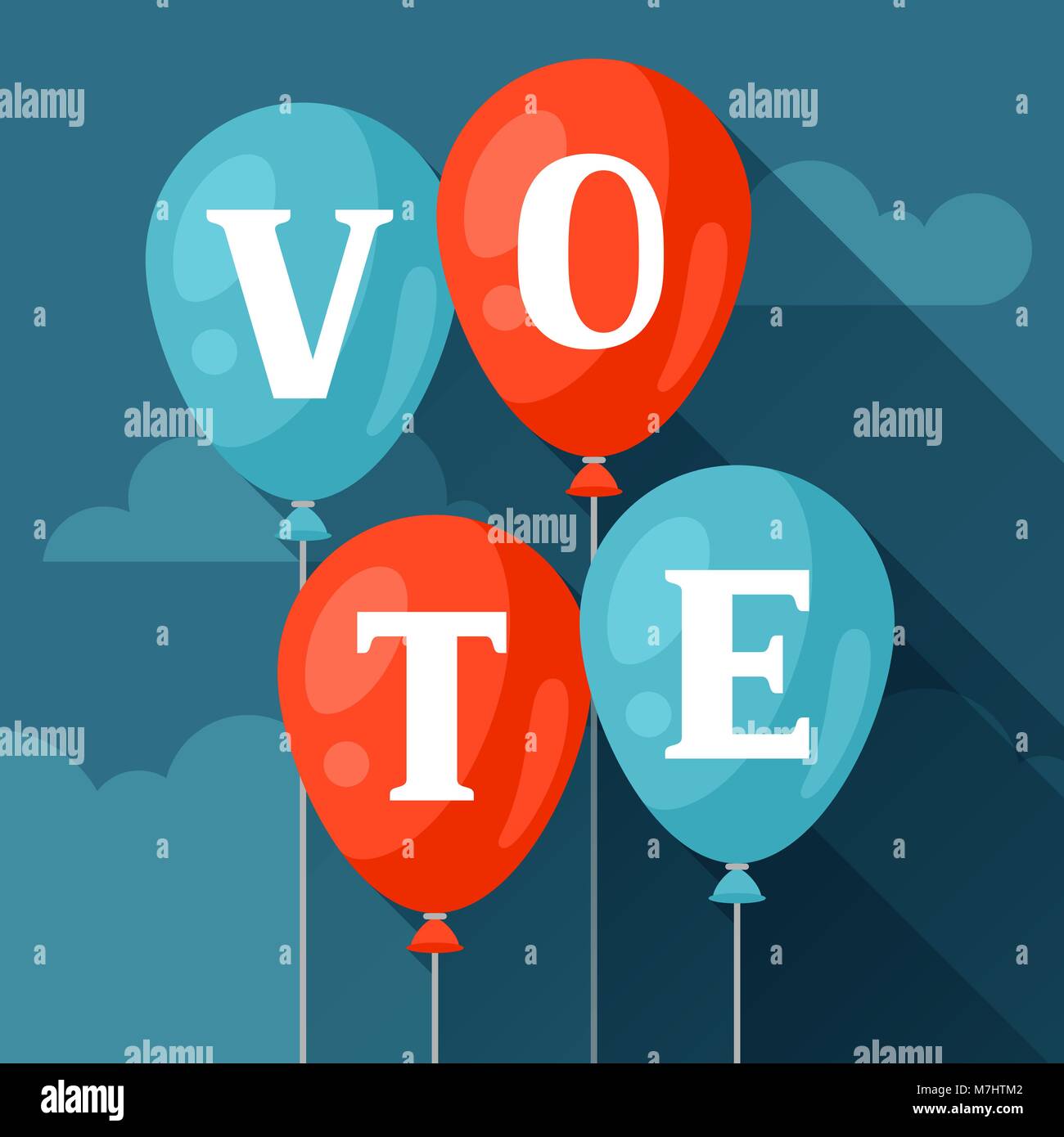 Balloons with appeal vote. Political elections illustration for banners, web sites, banners and flayers Stock Vector