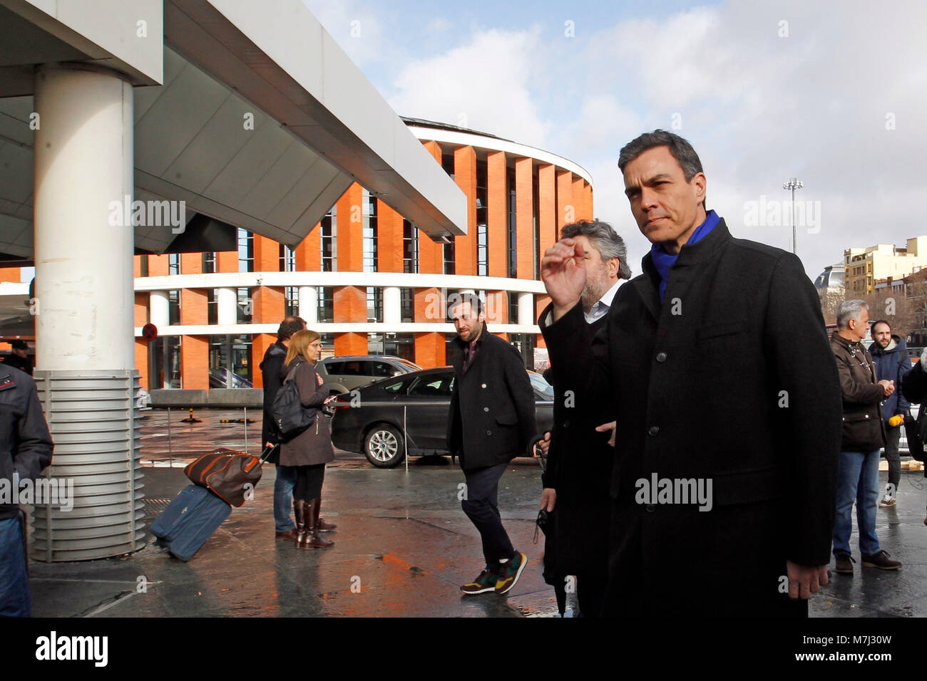 Madrid, Spain. 11th March, 2018. Politican Pedro Sanchez during a tribute in memory of the victims of the attack of 11-M 2004, at the train station of Atocha on Sunday 11 March 2018. Credit: Gtres Información más Comuniación on line, S.L./Alamy Live News Stock Photo