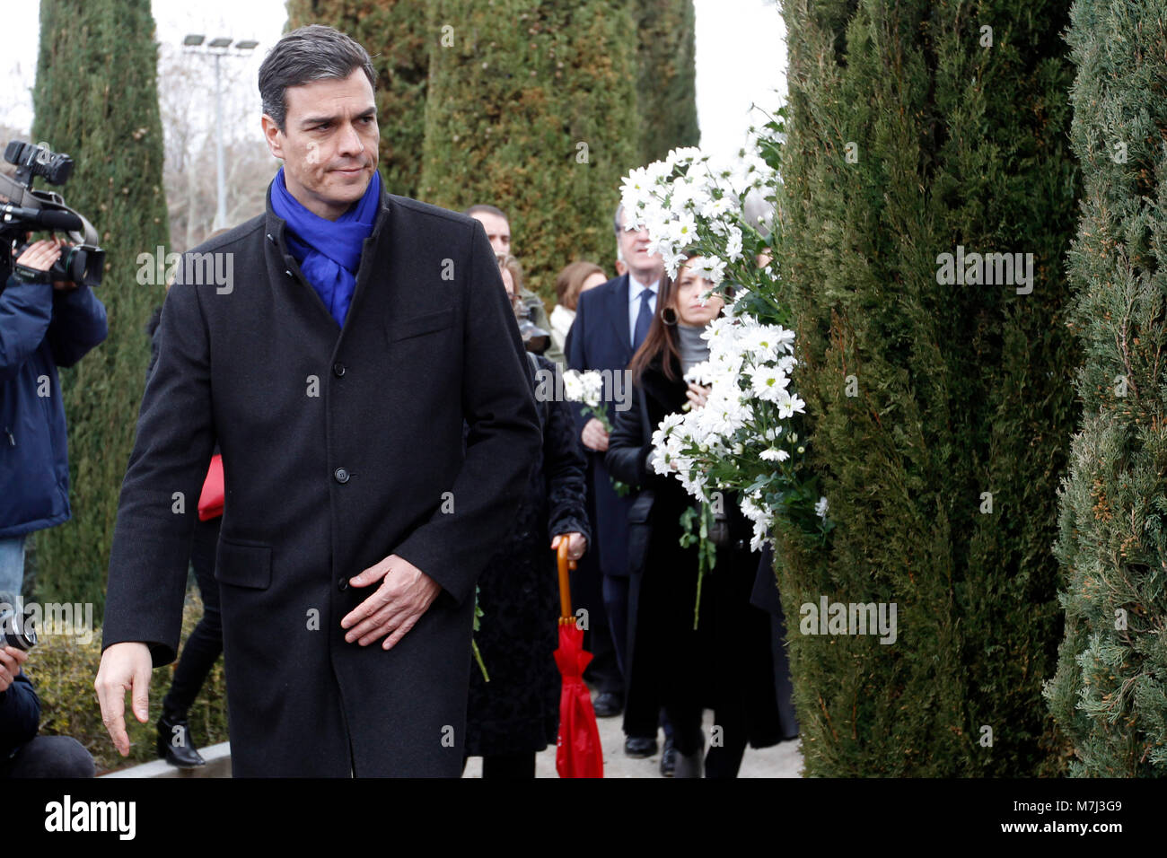 Madrid, Spain. 11th March, 2018.Pedro Sanchez during a tribute in memory of the victims of the attack of 11-M 2004, at the forest of the Retiro Park on Sunday 11 March 2018. Credit: Gtres Información más Comuniación on line, S.L./Alamy Live News Stock Photo