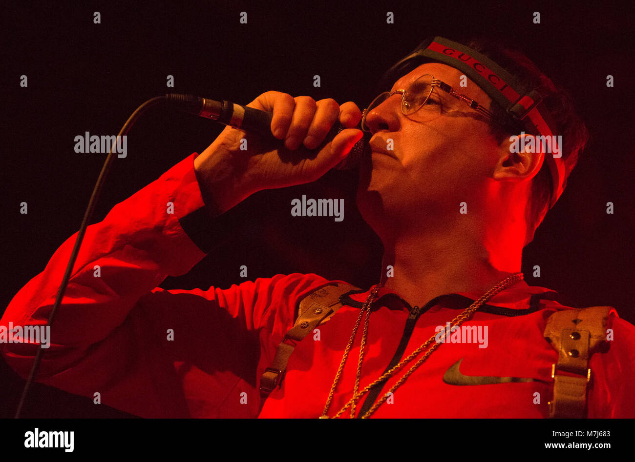10 March 2018, Germany, Berlin Austrian rapsinger Money Boy performs on stage during a concert