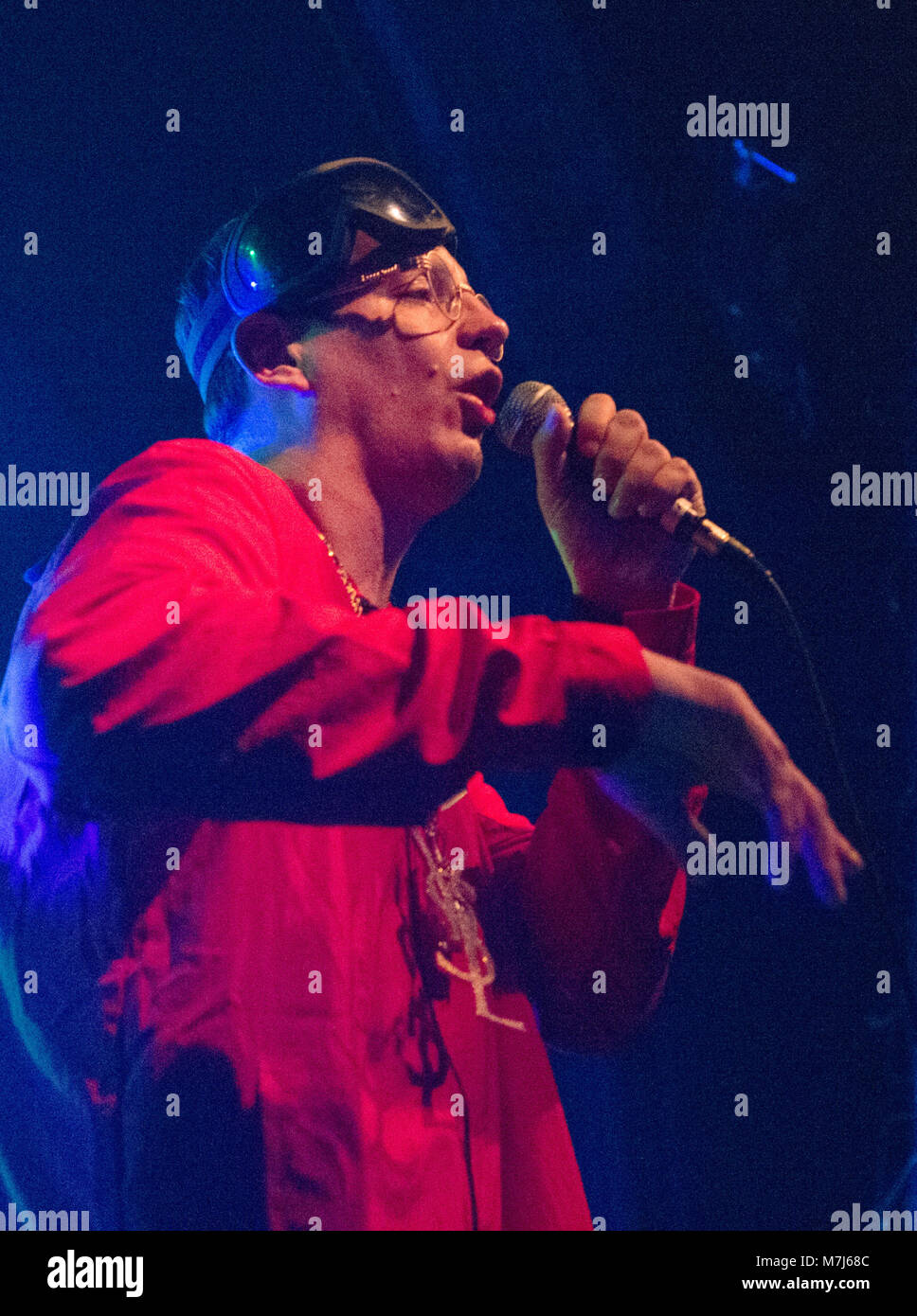 10 March 2018, Germany, Berlin Austrian rapsinger Money Boy performs on stage during a concert